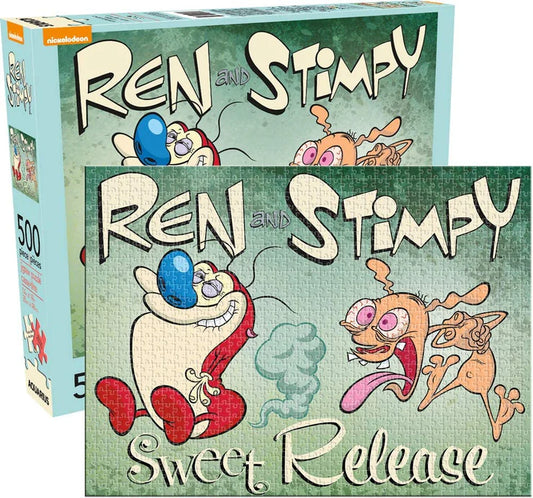 AQUARIUS Ren & Stimpy Puzzle (500 Piece Jigsaw Puzzle) 14 X 19